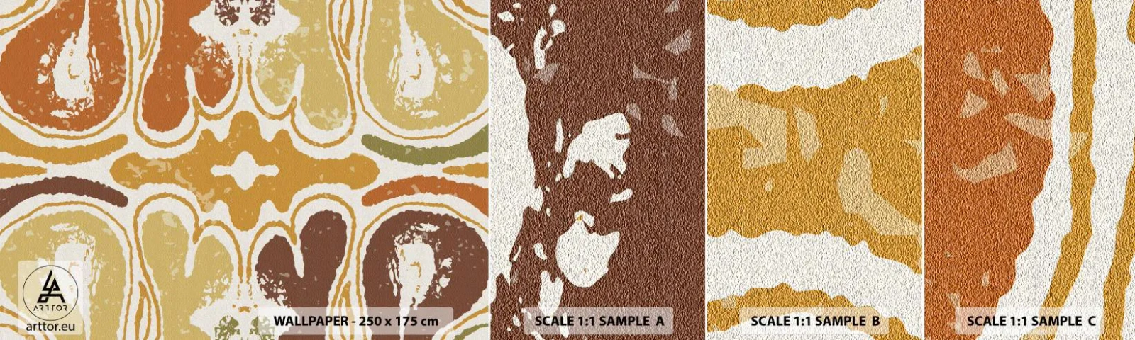 Échantillon de Papier Peint Autocollant Deluxe Sticker - Abstraction sentimentale - Vieilli, Bohème, Morceau - 100x30 cm