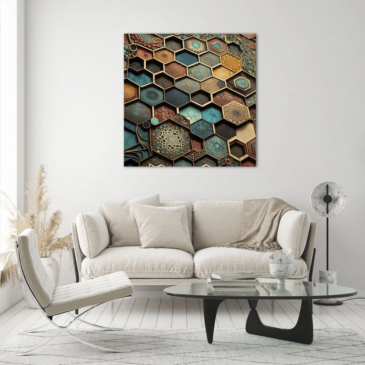 Impression sur verre - Image sur verre - Ornements arabes – variation - 60x60 cm