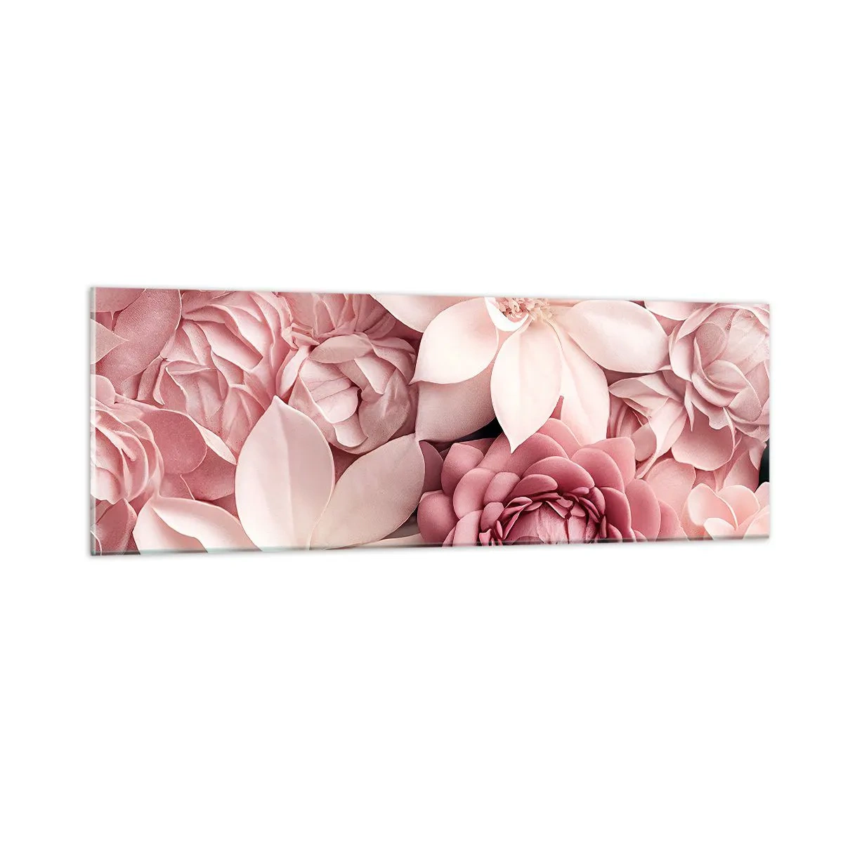Impression sur verre - Image sur verre - Dans les pétales roses - 90x30 cm