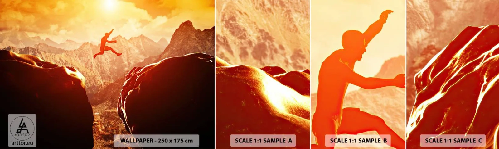 Échantillon De Papier Peint Standard Eco - Dépassement des limites - sport, Escalade, Paysage - 100x30 cm