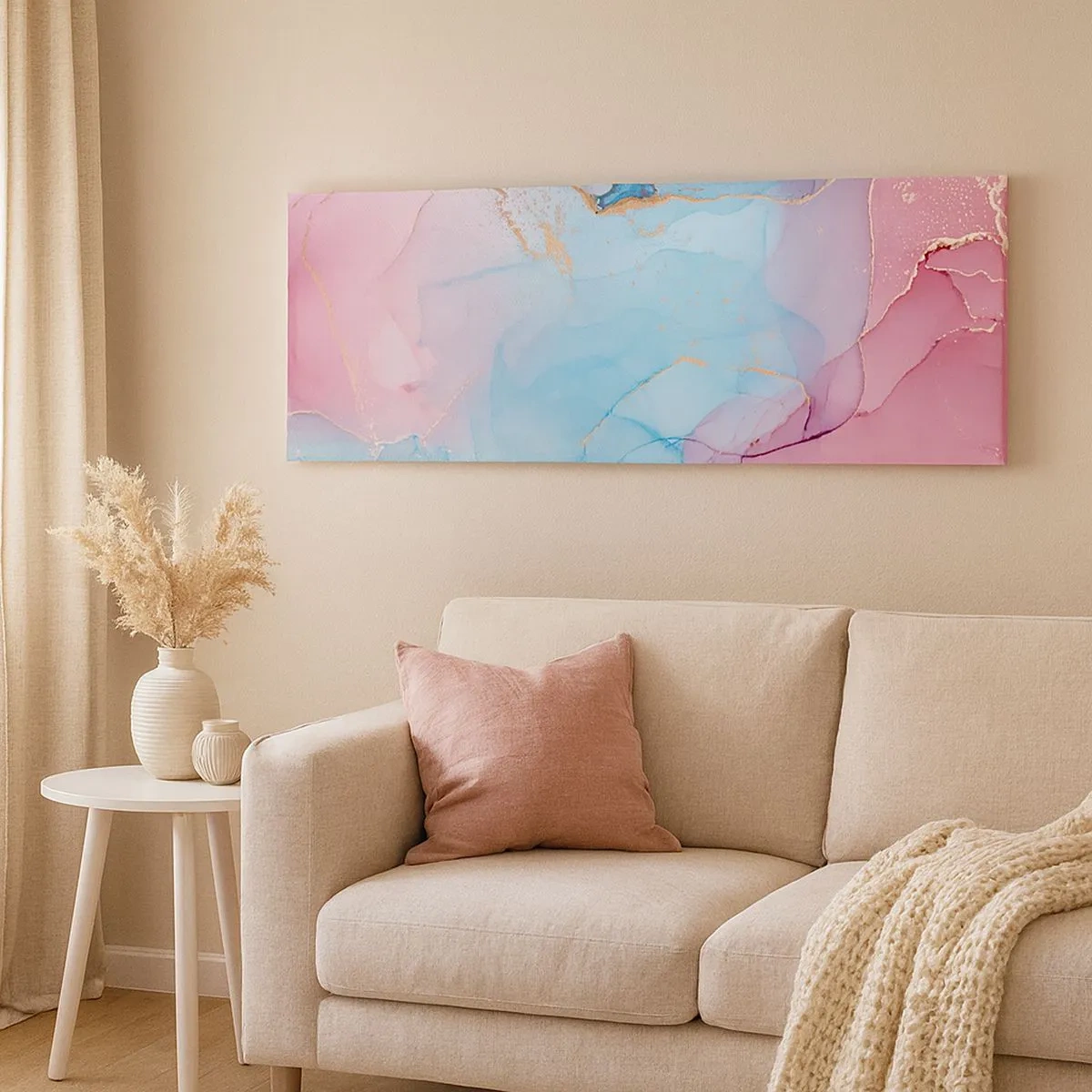 Impression sur toile - Image sur toile - Rencontre et mélange - 100x40 cm