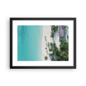 Affiche dans un cadre noir - Poster - Vacances au paradis - 40x30 cm