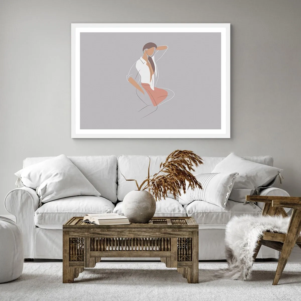 Affiche dans un cadre blanc - Poster - Contour gracieux - 40x40 cm