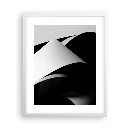 Affiche dans un cadre blanc - Poster - Plans de lumière venus des profondeurs de l'ombre - 40x50 cm