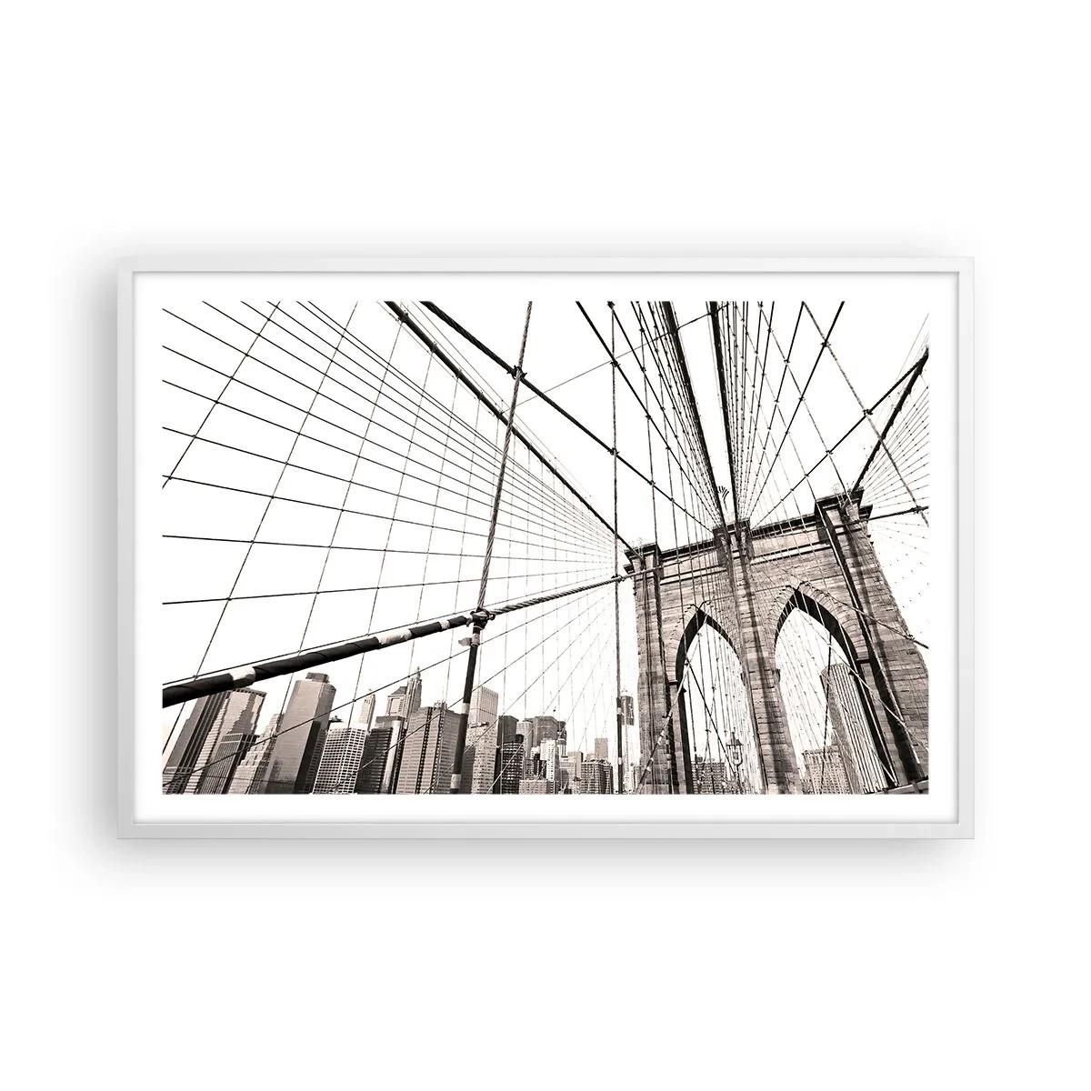 Affiche dans un cadre blanc - Poster - Cathédrale New Yorkaise - 91x61 cm