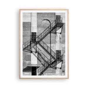 Affiche dans un chêne clair - Poster - Style industriel - 70x100 cm