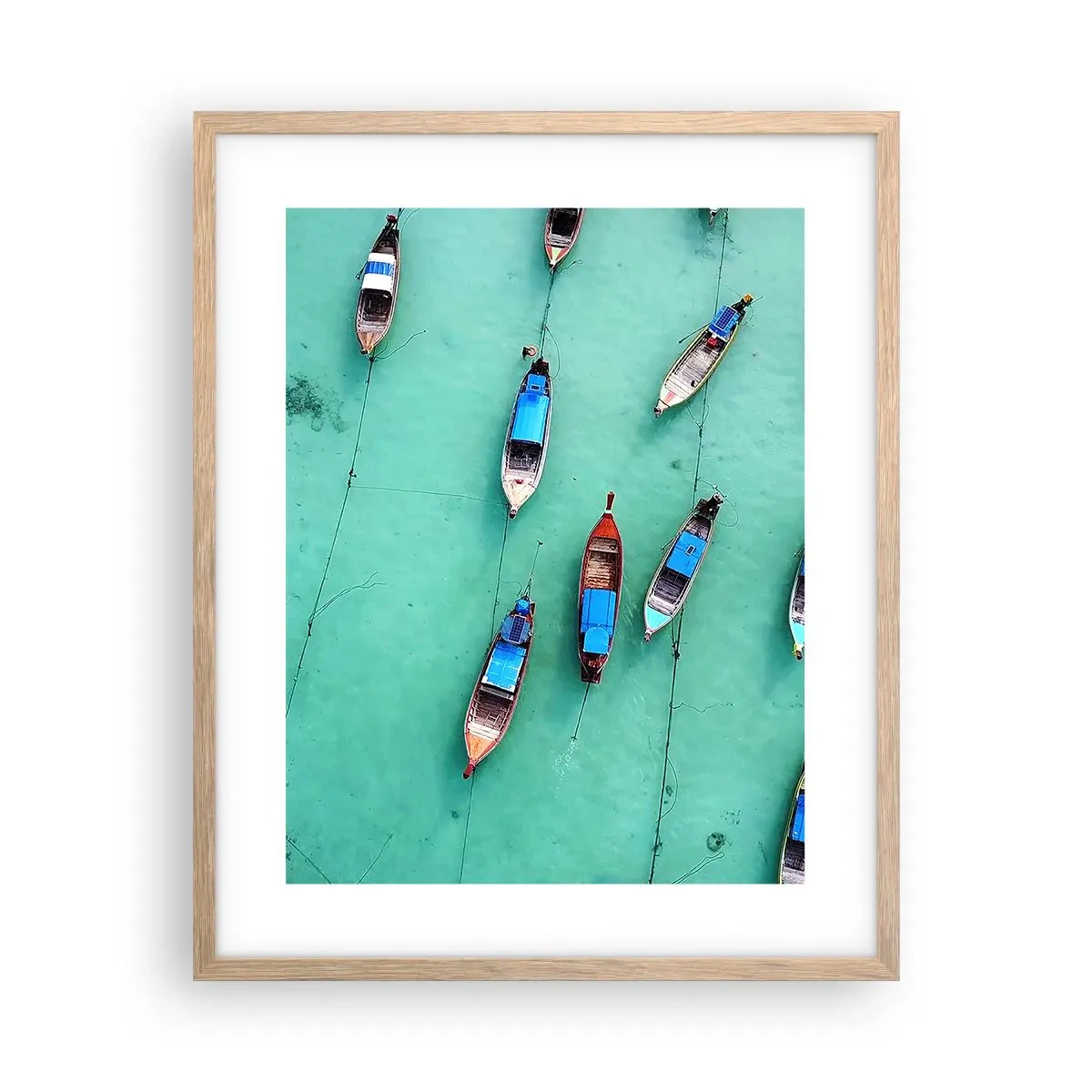 Affiche dans un chêne clair - Poster - Dans une attente jouyeuse - 40x50 cm