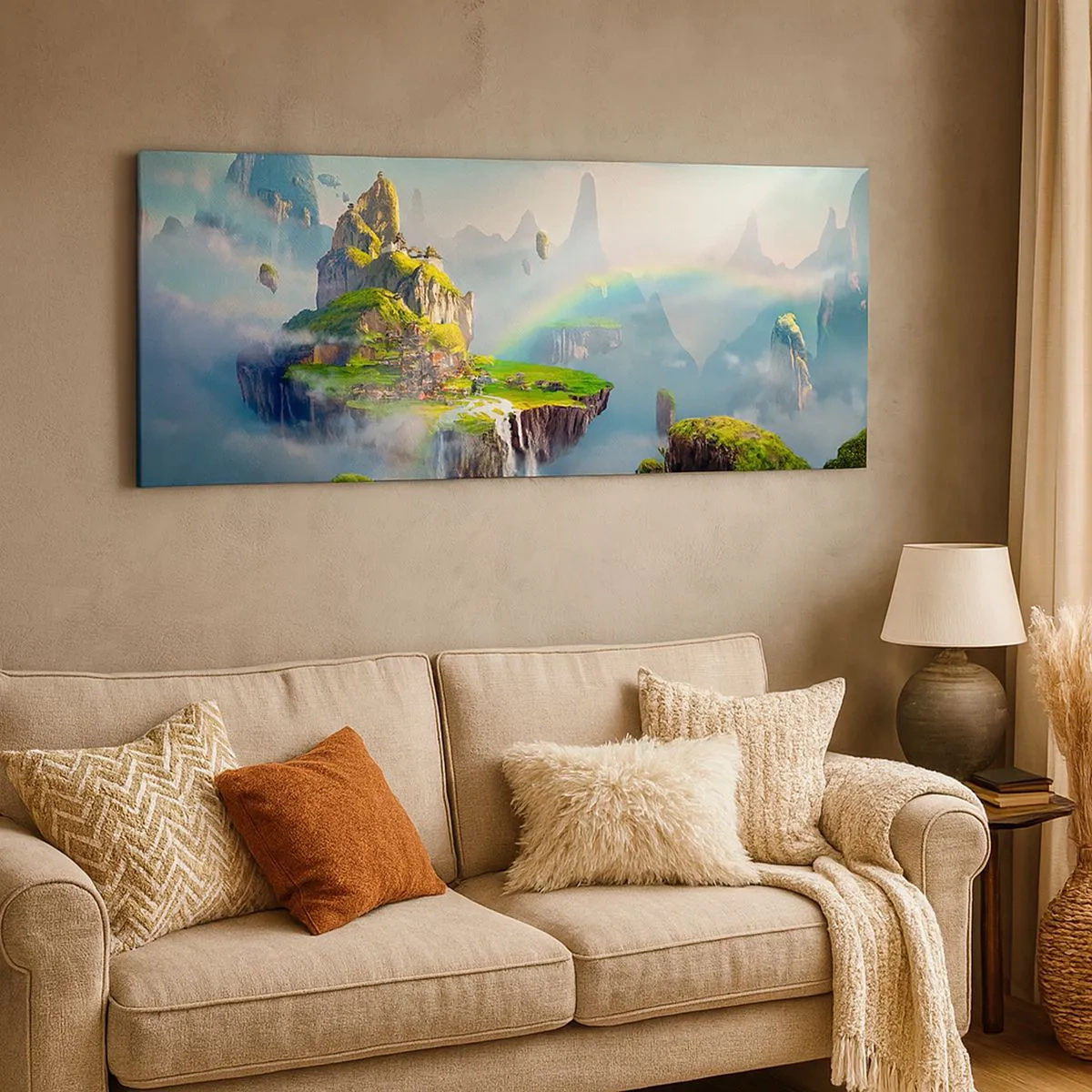 Impression sur toile - Image sur toile - Au milieu des cieux - îles du bonheur - 100x40 cm