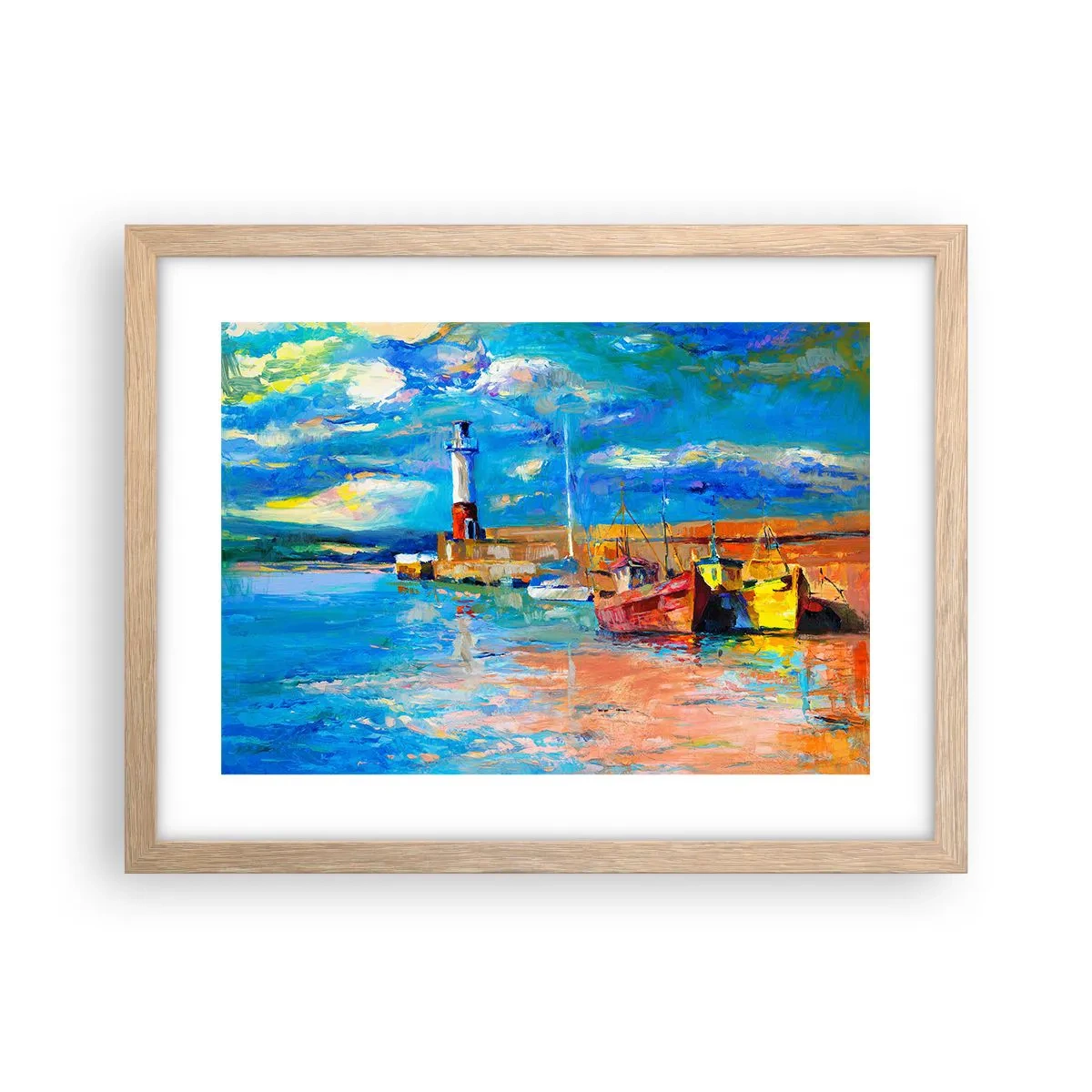 Affiche dans un chêne clair - Poster - Un après-midi dans la baie arc-en-ciel - 40x30 cm