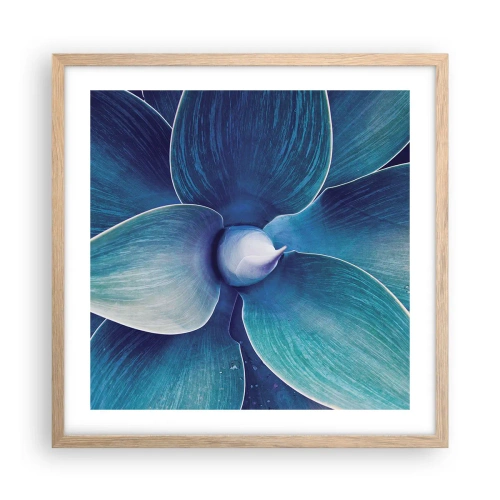 Affiche dans un chêne clair - Poster - Le bleu du ciel - 50x50 cm