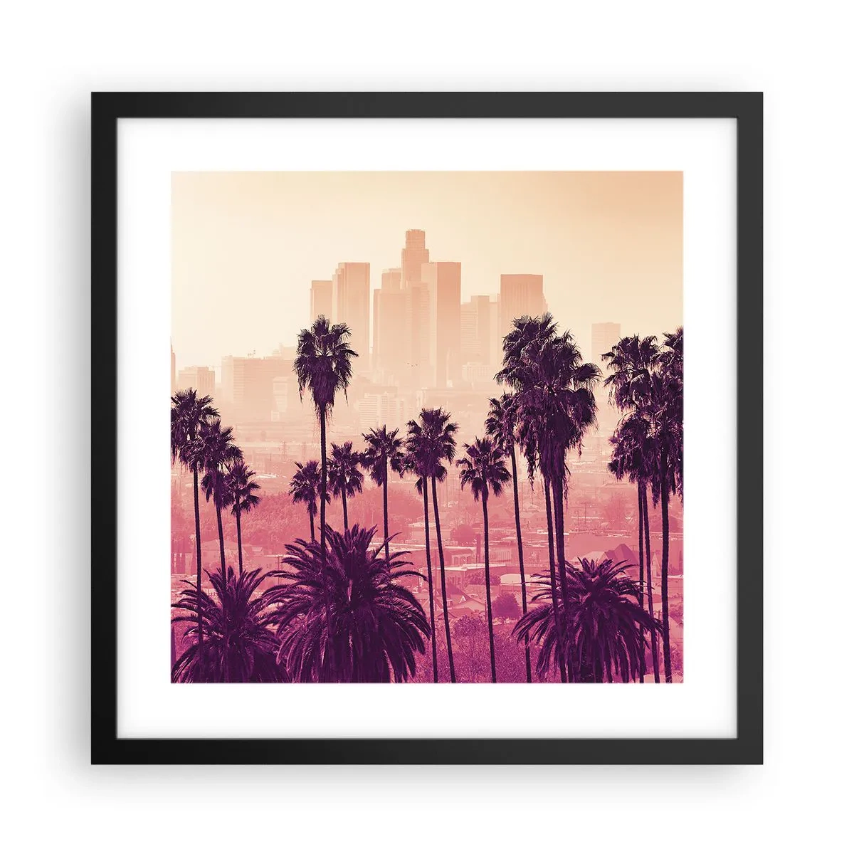 Affiche dans un cadre noir - Poster - Paysage californien - 40x40 cm