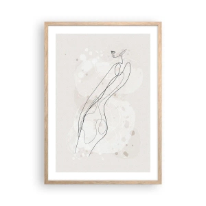 Affiche dans un chêne clair - Poster - Trompe l'oeil - 50x70 cm