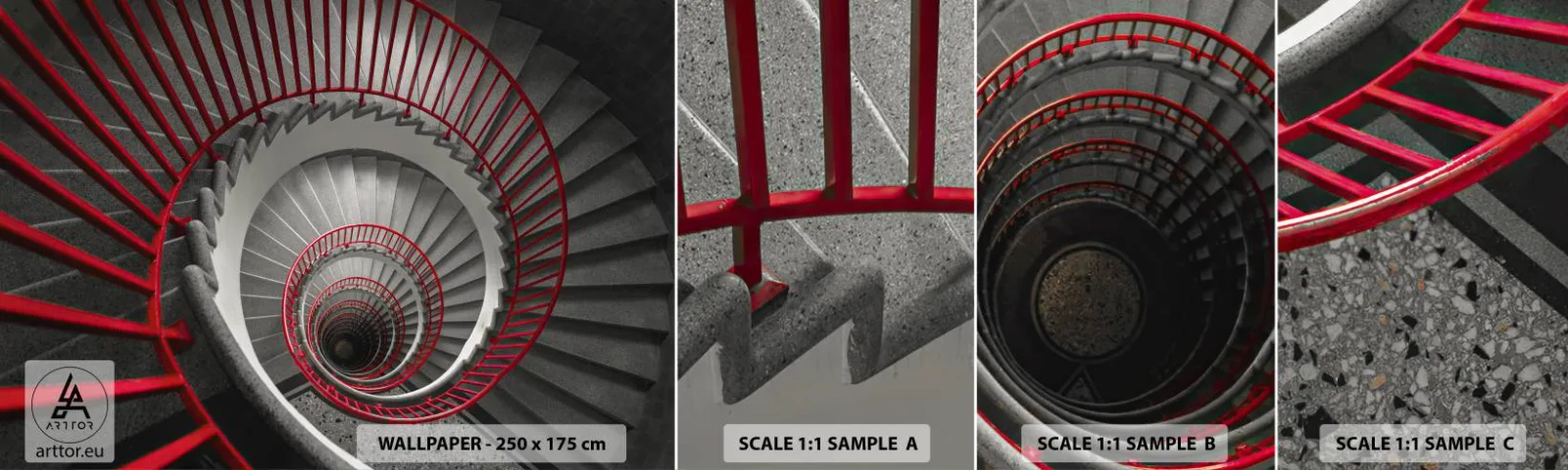 Échantillon De Papier Peint Standard Eco - Amusement architectural - Architecture, Escaliers, Industriel - 100x30 cm