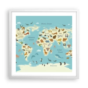 Affiche dans un cadre blanc - Poster - De bons voisins - 50x50 cm