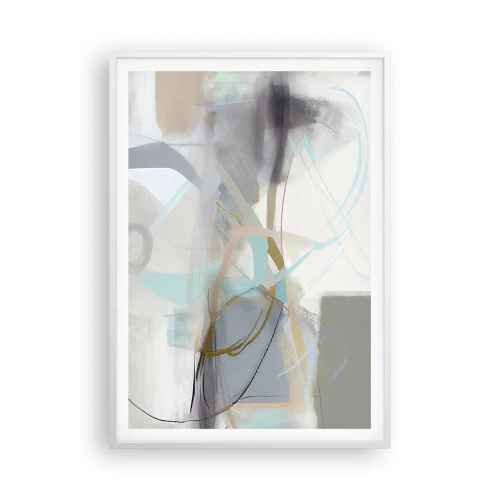Affiche dans un cadre blanc - Poster - Abstraction brumeuse - 70x100 cm