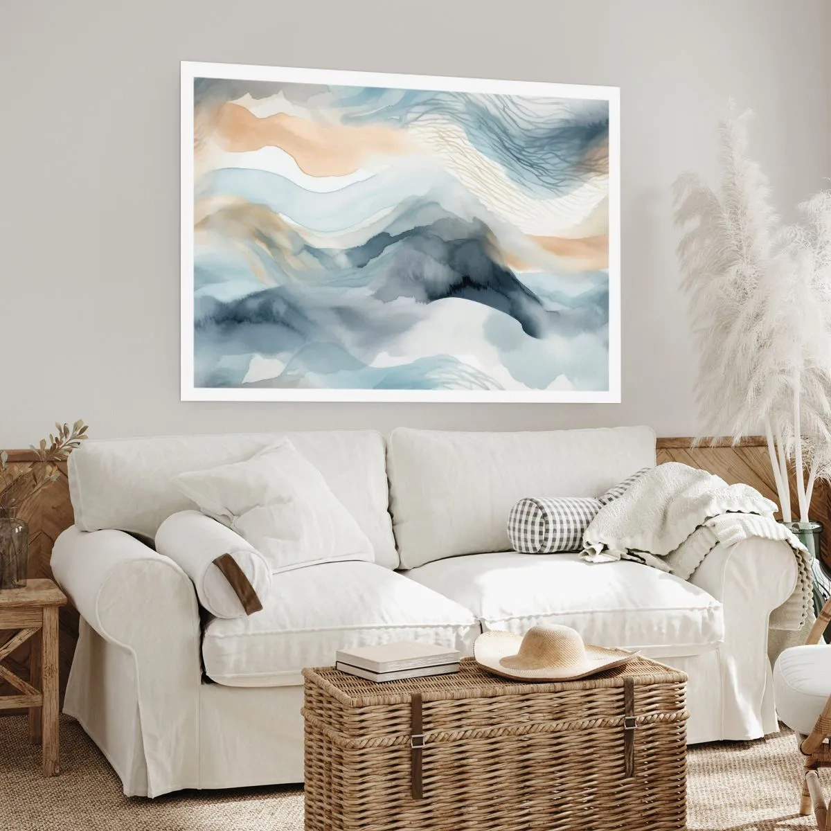 Affiche - Poster - Abstraction enneigée et brumeuse - 40x30 cm