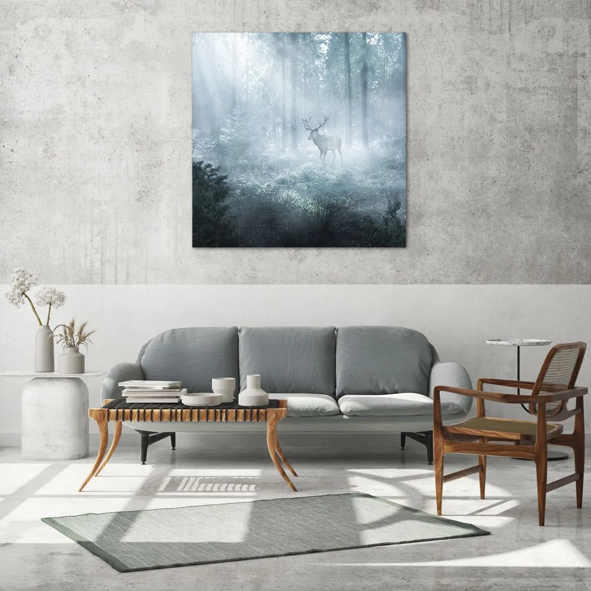 Impression sur verre - Image sur verre - Visite matinale du domaine - 30x30 cm