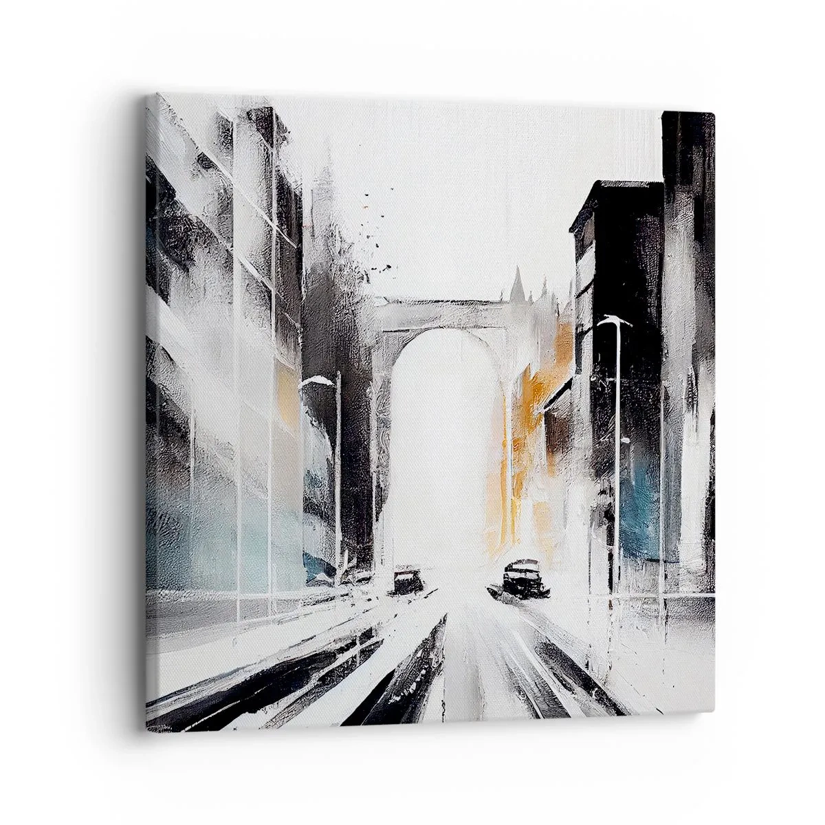 Impression sur toile - Image sur toile - Étude de ville : architecture et mouvement - 30x30 cm