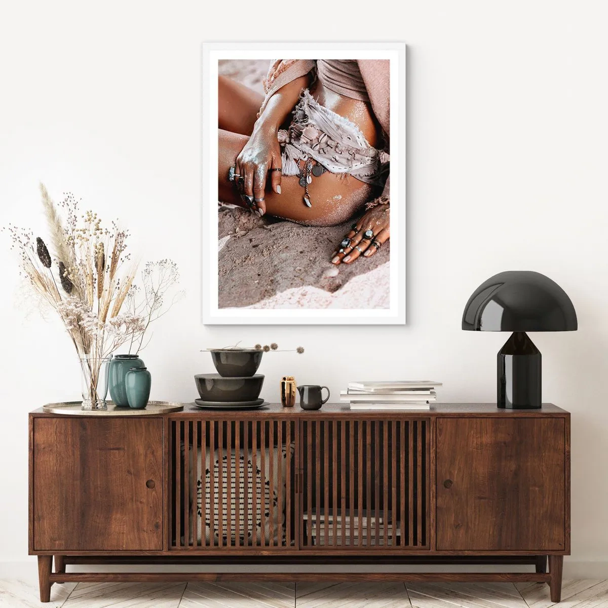 Affiche dans un cadre blanc - Poster - Rejeté par la vague? - 50x70 cm