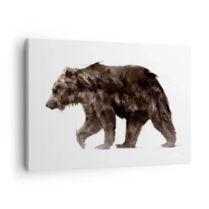 Impression sur toile - Image sur toile - Silhouette artistique d'un ours - 70x50cm - Je porte toujours de la vraie fourrure ! - Décoration murale moderne pour le salon et la chambre ARTTOR
