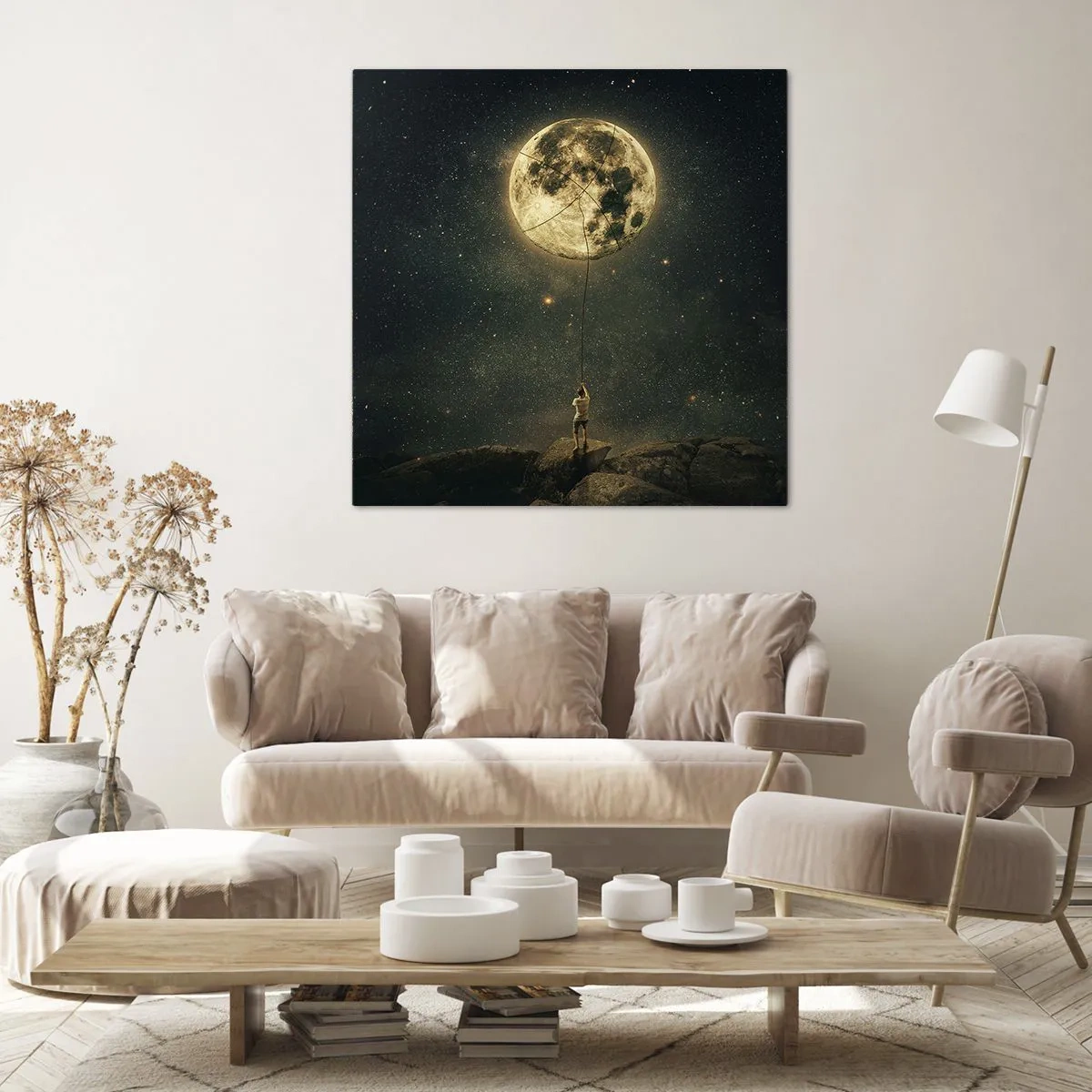 Impression sur toile - Image sur toile - Celui qui a volé la lune - 60x60 cm