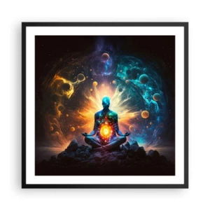 Affiche dans un cadre noir - Poster - Paix cosmique - 60x60 cm