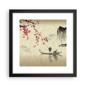 Affiche dans un cadre noir - Poster - Au pays des cerisiers en fleurs - 30x30 cm