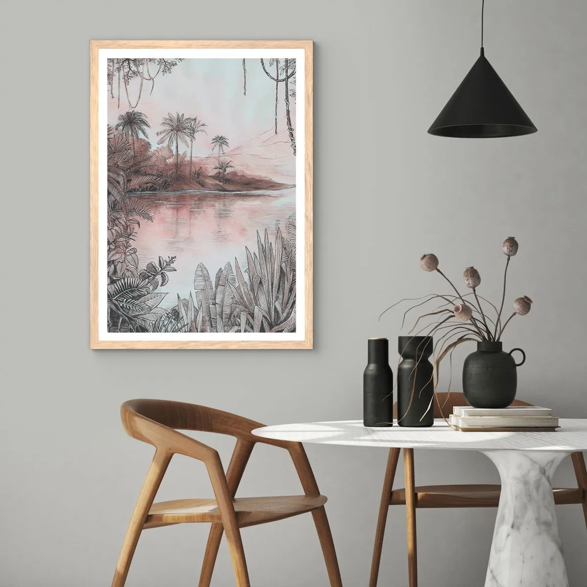 Affiche dans un chêne clair - Poster - Journal d'un explorateur du XIXe siècle - 70x100 cm