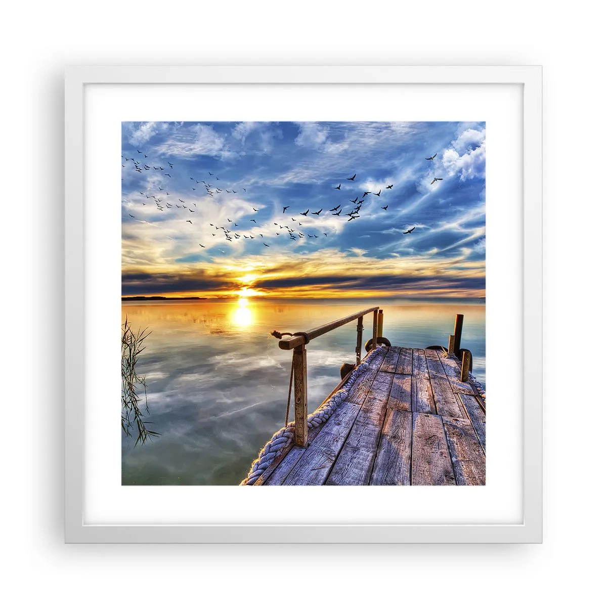 Affiche dans un cadre blanc - Poster - Le vent se repose - 40x40 cm