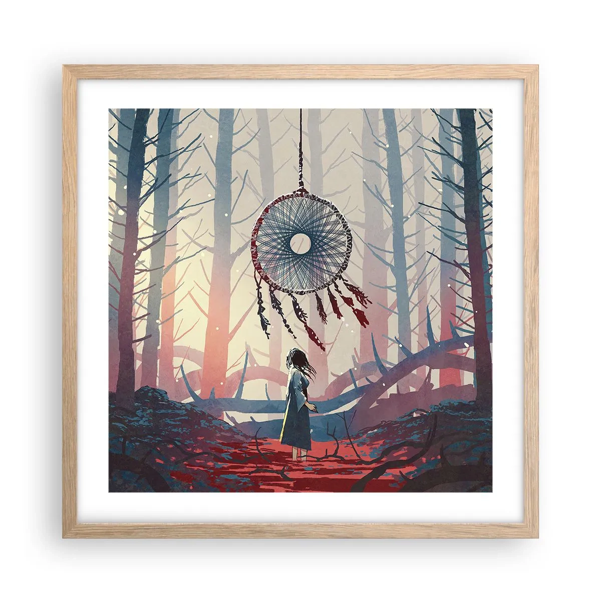 Affiche dans un chêne clair - Poster - Rituel secret du bonheur - 50x50 cm