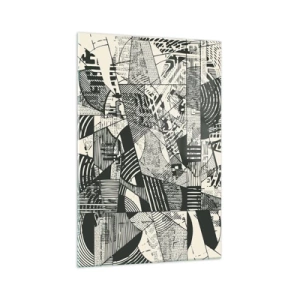 Impression sur verre - Image sur verre - Motifs géométriques abstraits dans des tons de vert sur fond clair - 70x100cm - Dynamique du modernisme - Décoration murale moderne pour le salon et la chambre ARTTOR