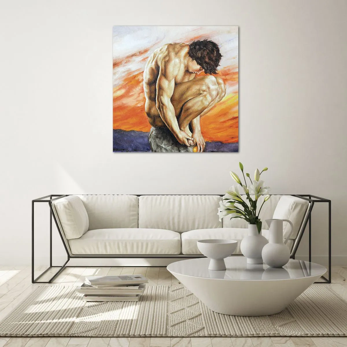 Impression sur verre - Image sur verre - Plongé dans ses pensées - 70x70 cm