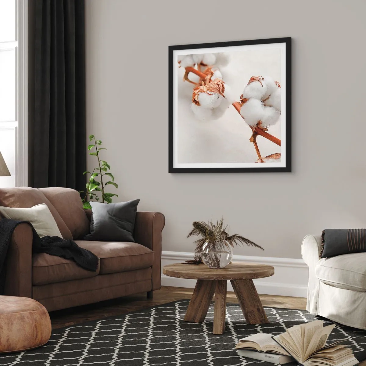 Affiche dans un cadre noir - Poster - Seulement caliner - 40x40 cm