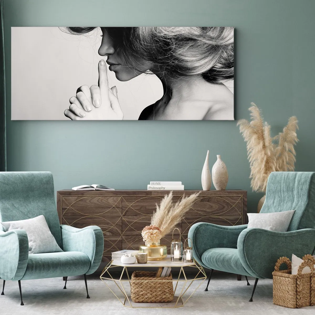 Impression sur toile - Image sur toile - A l'écoute d'elle-même - 90x30 cm