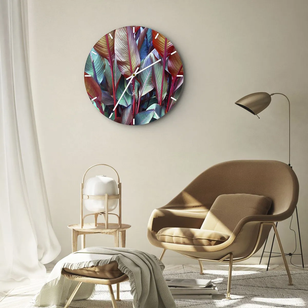 Horloge murale - Pendule murale - Un fourré coloré - 30x30 cm