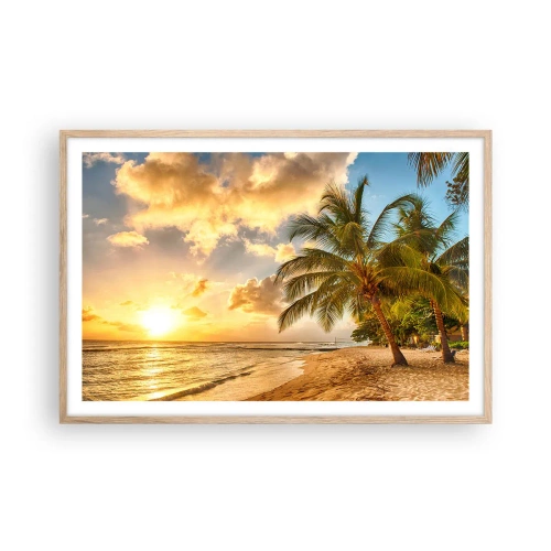 Affiche dans un chêne clair - Poster - Été éternel, toujours des vacances - 91x61 cm