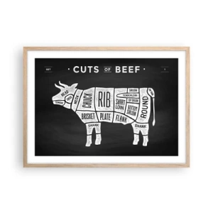 Affiche dans un chêne clair - Poster - L'art de la découpe - 70x50 cm