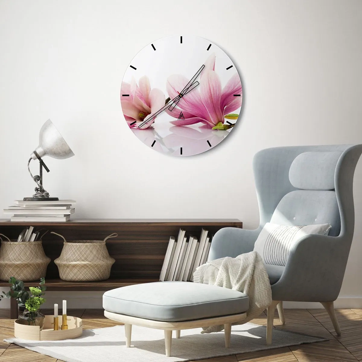 Horloge murale - Pendule murale - Délicat comme une brise de printemps - 40x40 cm