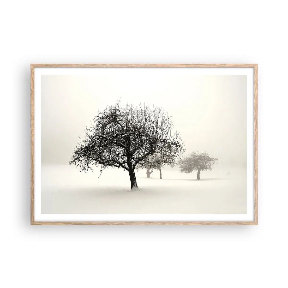 Affiche dans un chêne clair - Poster - Un rêve hivernal - 100x70 cm