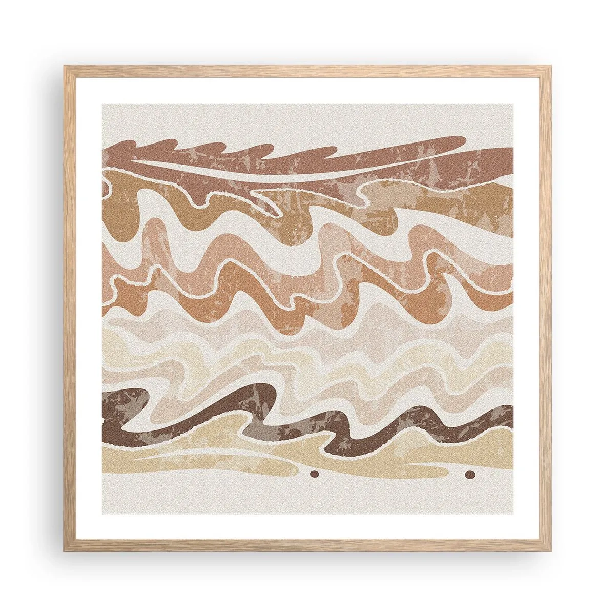 Affiche dans un chêne clair - Poster - Bonne énergie – bonnes émotions - 60x60 cm