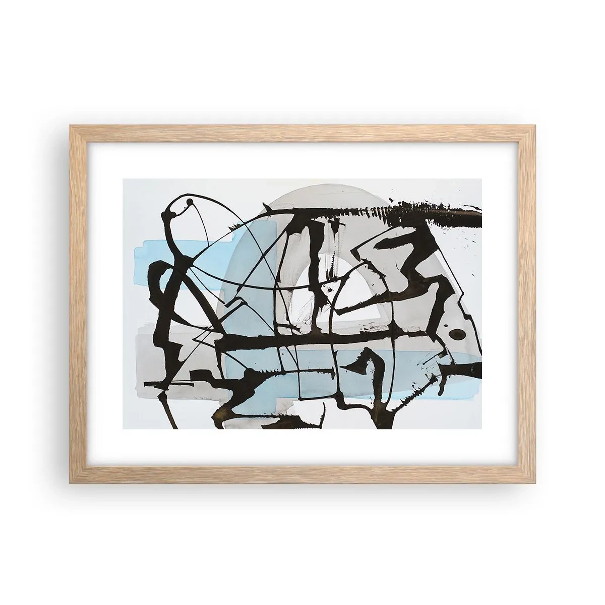 Affiche dans un chêne clair - Poster - Bleu malgré tout - 40x30 cm