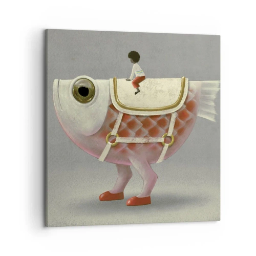 Impression sur toile - Image sur toile - Le cavalier poisson - 50x50 cm