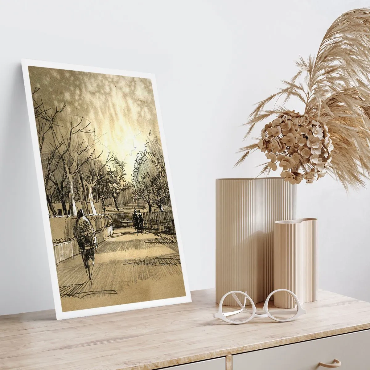 Affiche - Poster - Un moment arrêté avec une plume - 70x100 cm