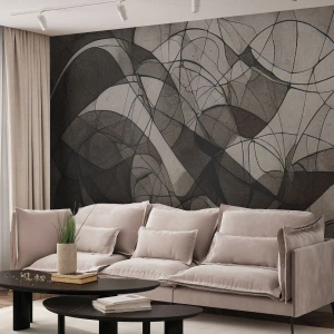 Papier Peint Photo Premium Canvas - Circulation des couleurs de la terre - Morceau, Contemporain, Crayon - 250x175 cm