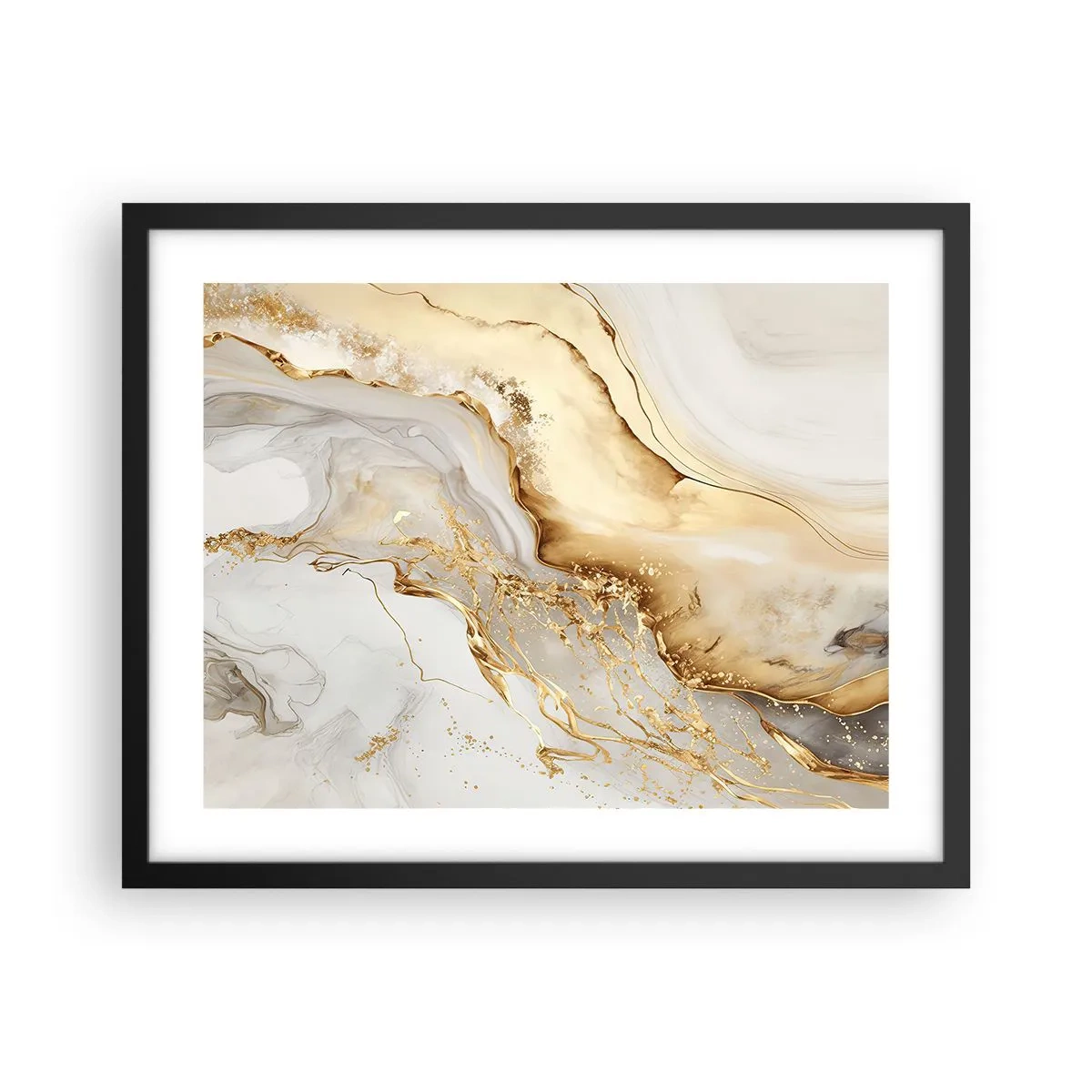 Affiche dans un cadre noir - Poster - Abstraction : beauté et bonté - 50x40 cm