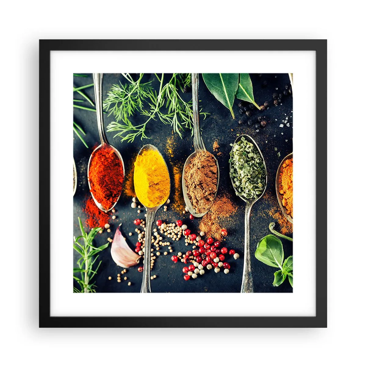 Affiche dans un cadre noir - Poster - Magie culinaire - 40x40 cm