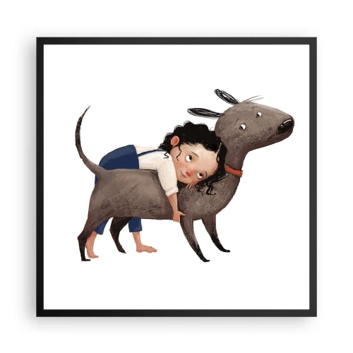 Affiche dans un cadre noir - Poster - Les meilleurs amis - 60x60 cm