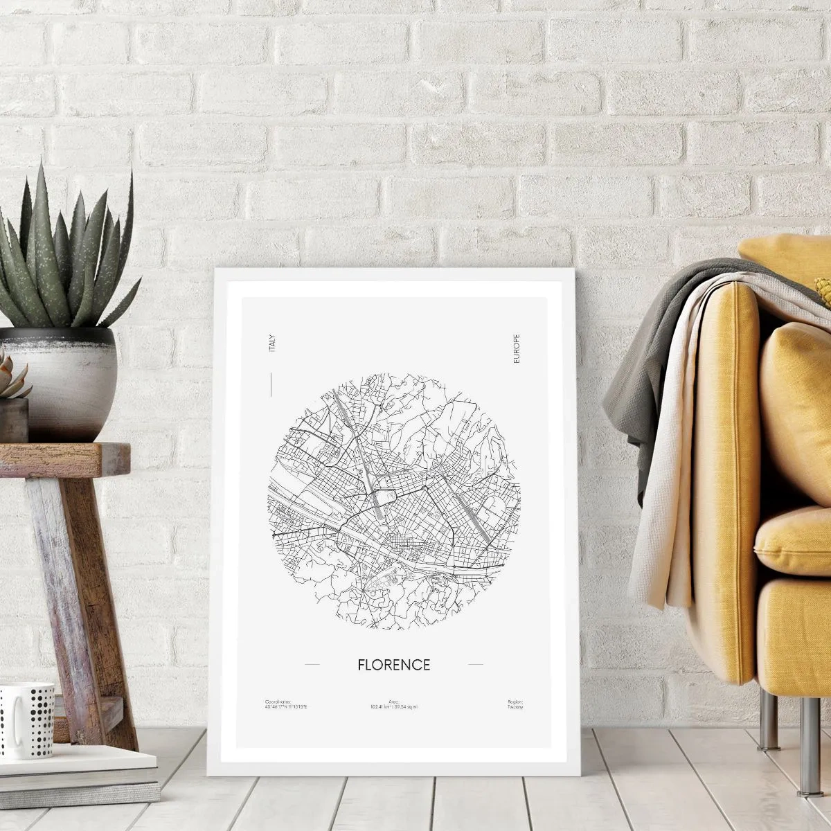Affiche dans un cadre blanc - Poster - Anatomie de Florence - 30x40 cm