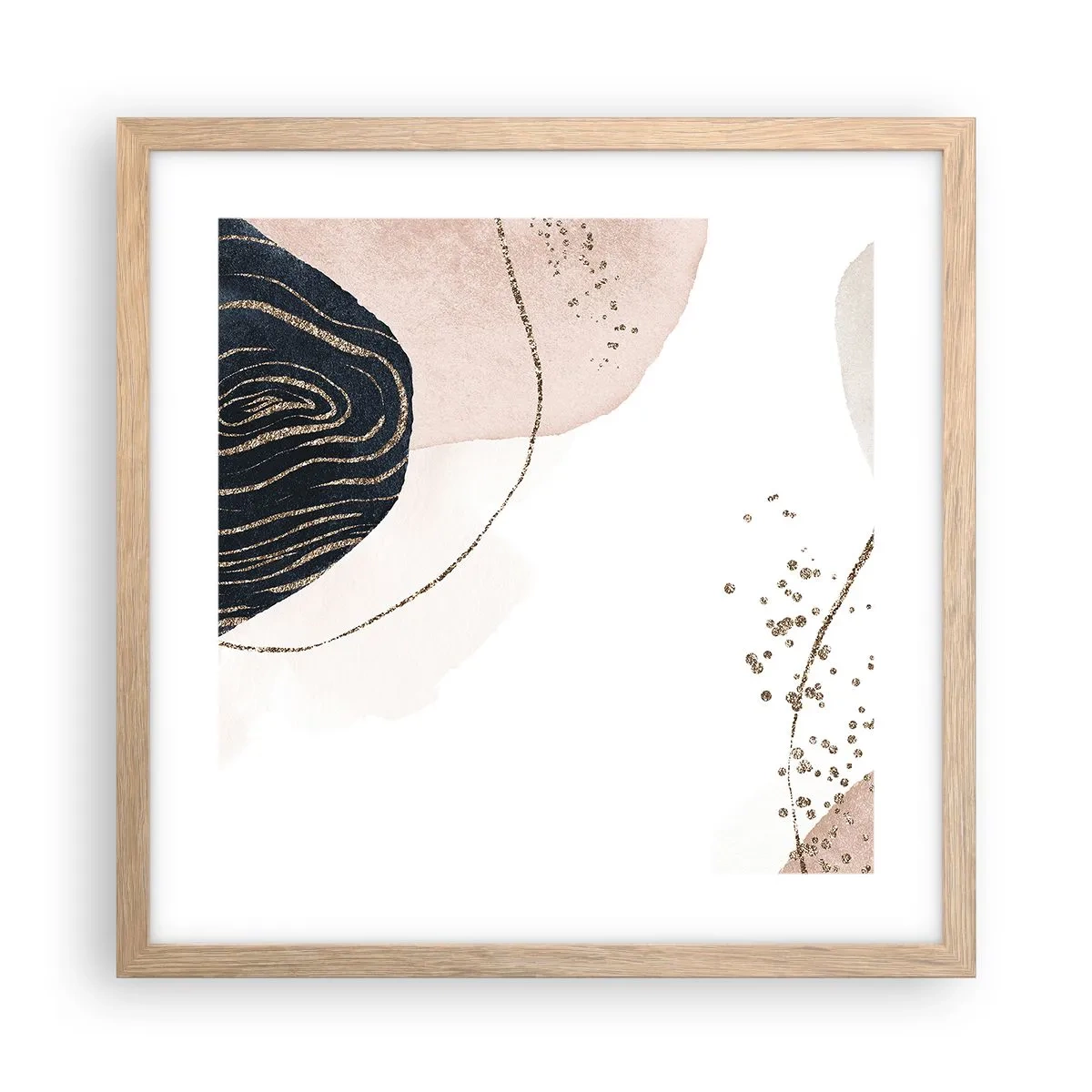 Affiche dans un chêne clair - Poster - Tout coule - 40x40 cm