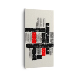 Impression sur toile - Image sur toile - En rouge et noir - 65x120 cm